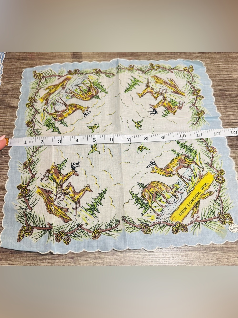 Vintage Michigan & New London WI Souvenir Handkerchief Lot 3 Pc - Picture 7 of 7